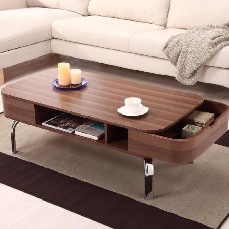 Lichte walnoot salontafel - Europees ontwerp en houtnerf salontafel
